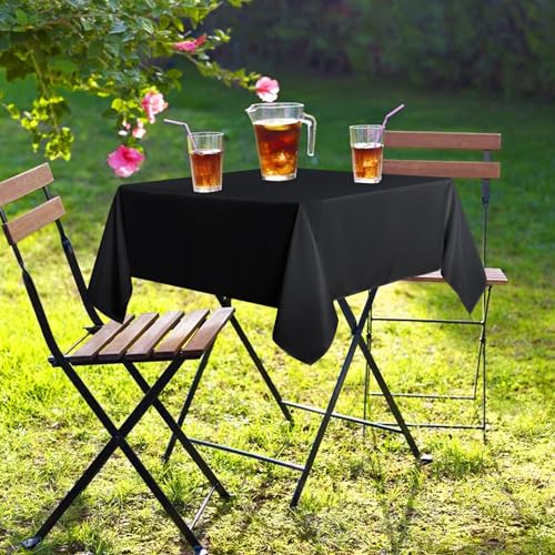 Small Square Tablecloth 36 x 36 Inch Black Fits 20