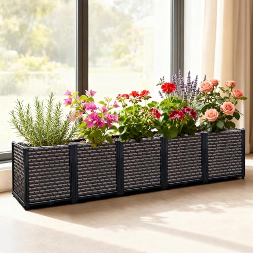 Large Planters for Outdoor Plants 20" Tall Planter Box (5 Count)