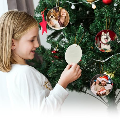 Sublimation Blanks Ornaments Double Sided Ceramic Ornaments for Crafts