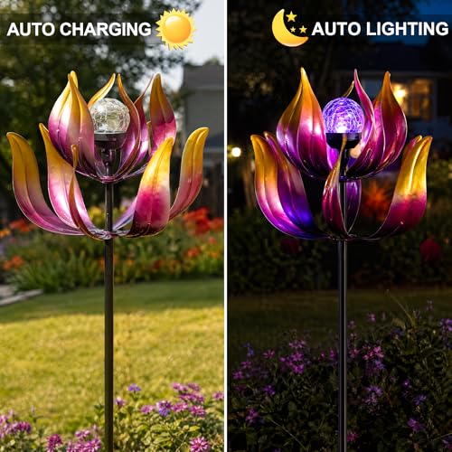 Solar Wind Spinner Outdoor Metal Decor