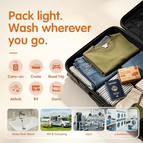 Citrus Travel Laundry Detergent Sheets 40 Sheet (40 Count)