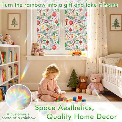 Rainbow Stained Glass Window Privacy Film