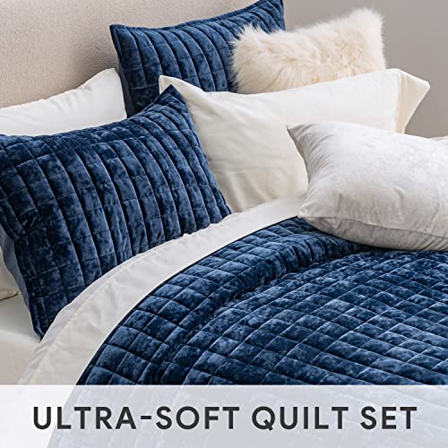 Channel Box Stitch Velvet Quilt Set