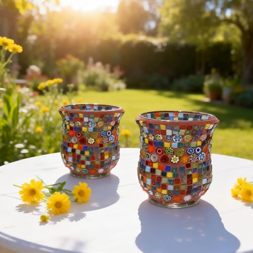 Flower Mosaic Tiles for Crafts (125 Count)