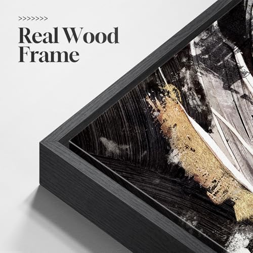 Extra Large Framed Black and White Abstract Wall Art for Living Room