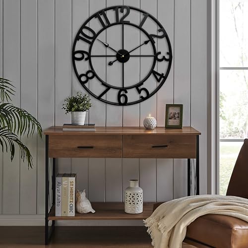 Silent 24 Inch Wall Clocks for Living Room Decor