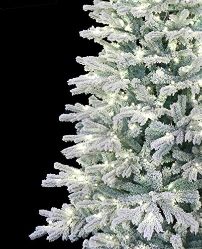 6 Foot Pre lit Snow Angel Blue Spruce Flocked Artificial Christmas Tree