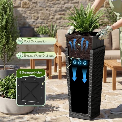 Resin 24'' Tall Planters (2 Count)