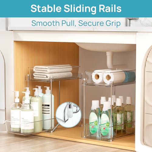 2 Pack Taller Pull Out Bathroom Under Sink Organizer (2 Count)