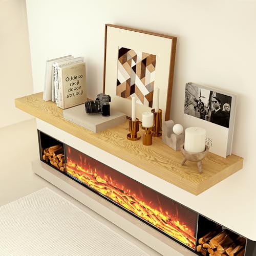 48 x 12 Deep Floating Shelves Wall Mounted Set of 1 Oak