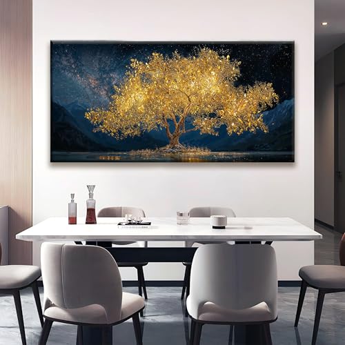 Canvas Wall Art Decor Modern Large Wall Art For Living Room 29 X 58 Inches Gold Tree Of Life Abstract Wall Decor Paintings Picture For Bedroom Dining Room Home Office Artwork