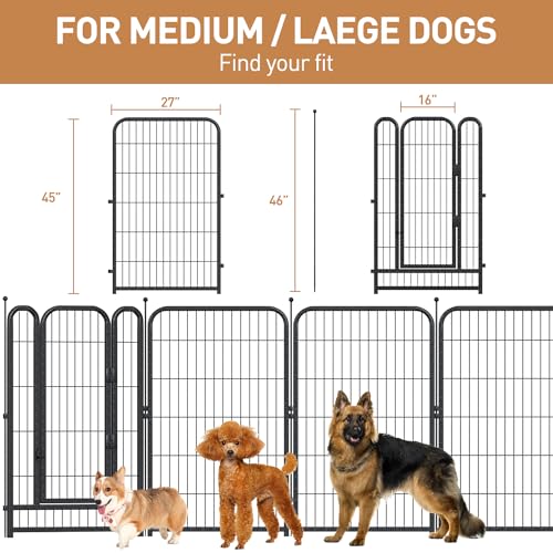 Metal Dog Playpen 45in H 8 Panels Heavy Duty Dog Fence
