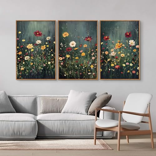 Vintage Floral Framed Canvas Wall Art (3 Count)