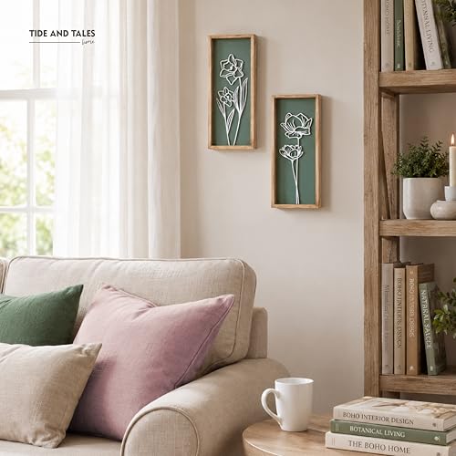 Floral 3D Green Wall Art (2 Count)
