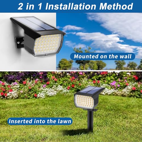 Solar Spot Lights Outdoor Waterproof Spotlight (2 Count)