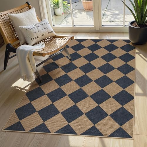 Checkered Easy Jute 3x5 Outdoor Rug