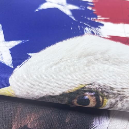 Garden Flag Stand with American Garden Flags Patriotic Stars and Eagle Yard Flag 12x18 Inch Holder Pole Stake Double Side for Outside with Clips and Stopper for Memorial Day 4 th of July