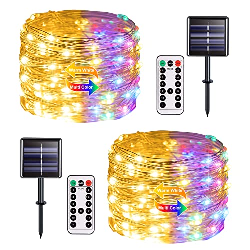 2 Pack Solar Christmas Lights Outdoor Waterproof (66 Foot)