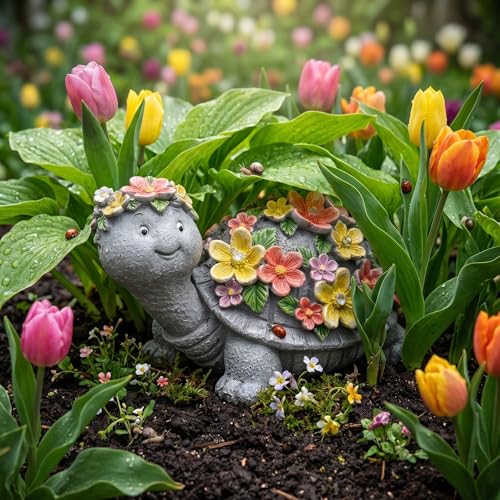Solar Turtle Statue Garden Decor