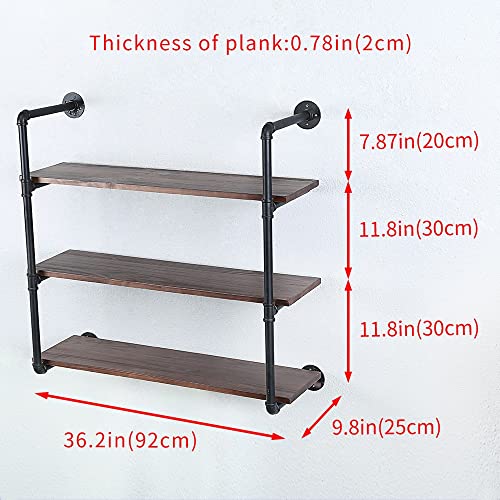 Industrial Pipe Shelves With Wood Planks