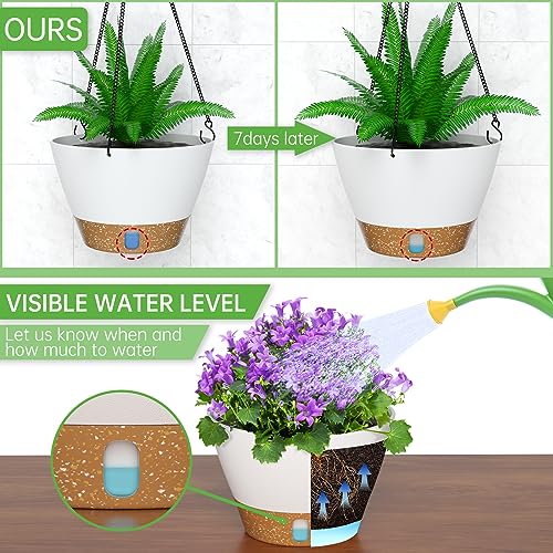 2 Pack 8 Inch Hanging Planters for Indoor Plants (72 Count)