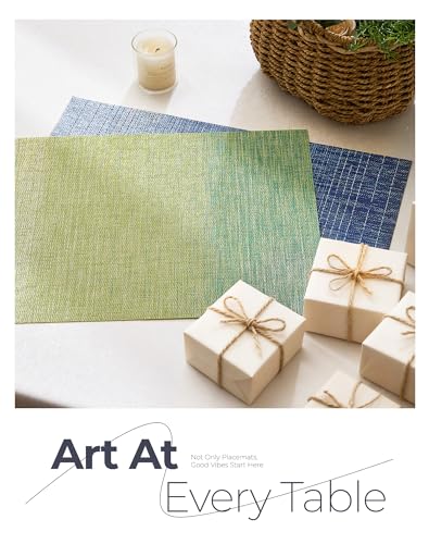 Gradient Blue Woven Placemats Set of 12 (2.7 Count)