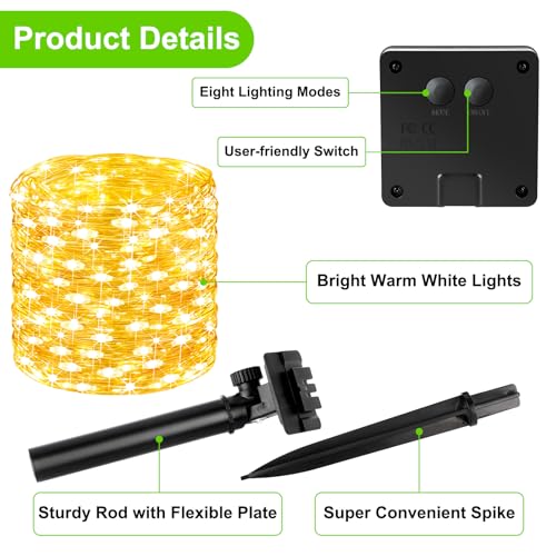 Solar String Lights Outdoor Waterproof