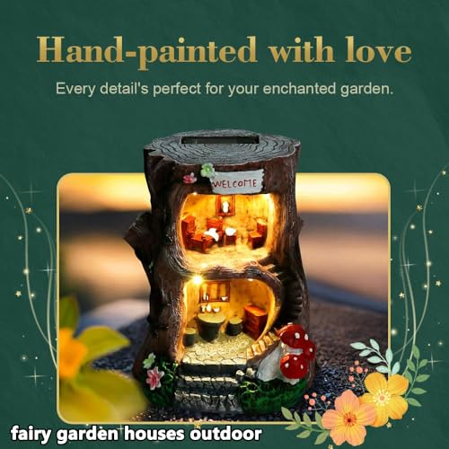 Solar Light Gnome Fairy Garden House for Outside (36.96 Ounce)