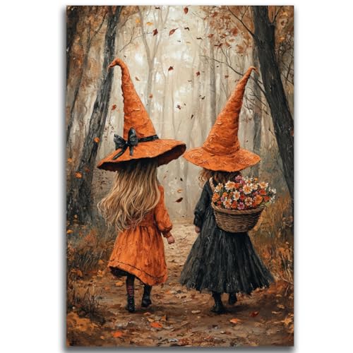 Fall Wall Art Witch Picture Decor