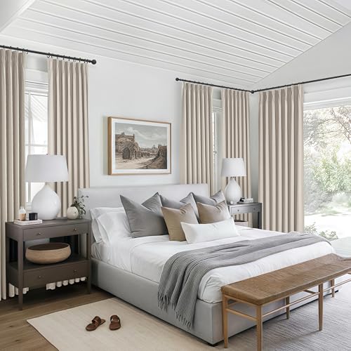 Extra Long Floor to Ceiling Pinch Pleat 108 Inch Curtains for Living Room 2 Panels Set (2 Count)