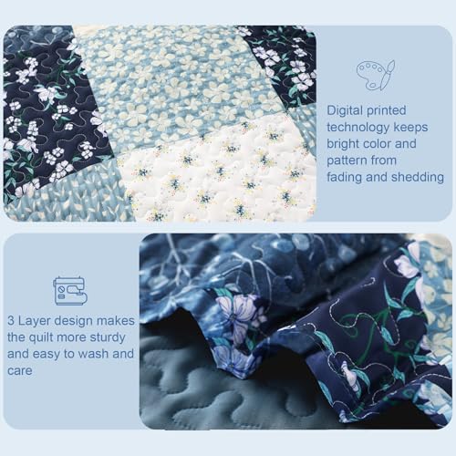 Reversible Boho Quilts Full Size Blue