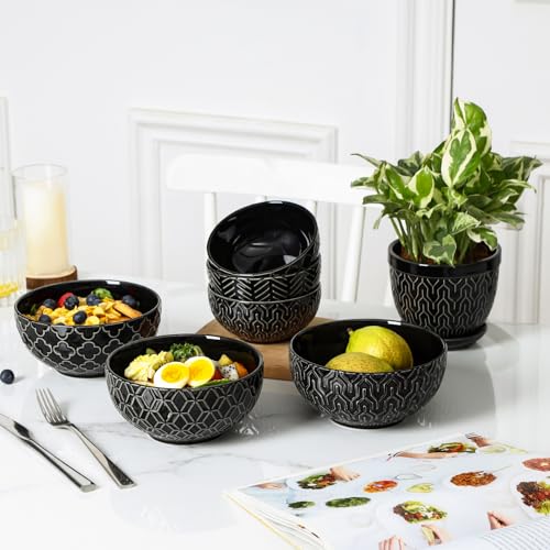 Sureasy 25oz Ceramic Cereal Bowls Set of 4 (8.24 Count)