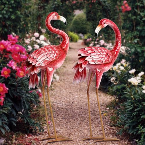Flamingo Garden Statues and Sculptures (2 Count)