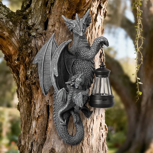 Solar Dragon Decor Tree Hugger Statue