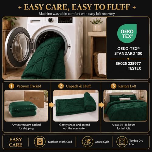 California King Comforter Set Emerald Green