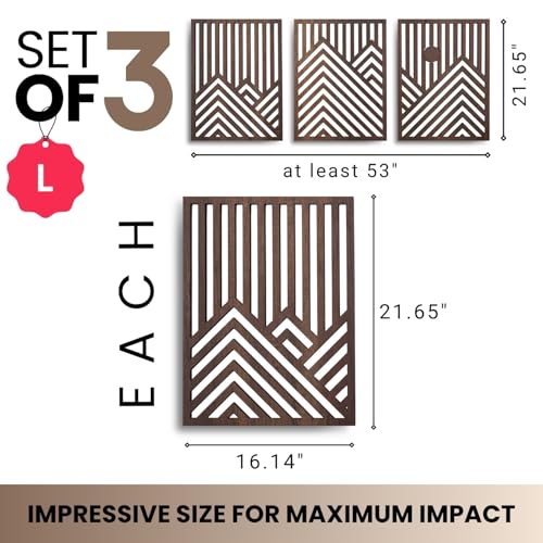 Modern Wooden Wall Sculptures (3 Count)