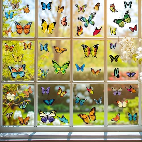 79PCS Colorful Butterfly Window Clings (9 Count)