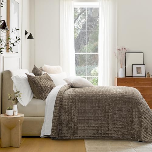 Channel Box Stitch Velvet Quilt Set