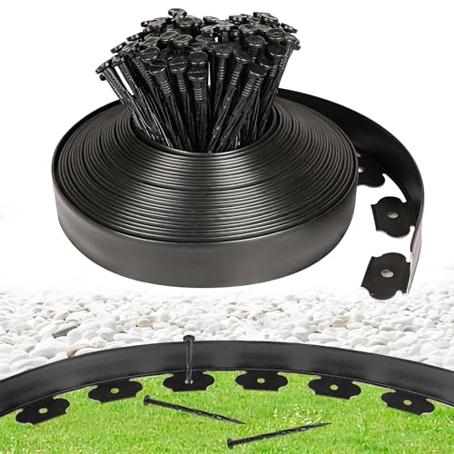 2 Inch Tall 66 FT Garden Edging Kit with 90pcs Spikes (91 Count)