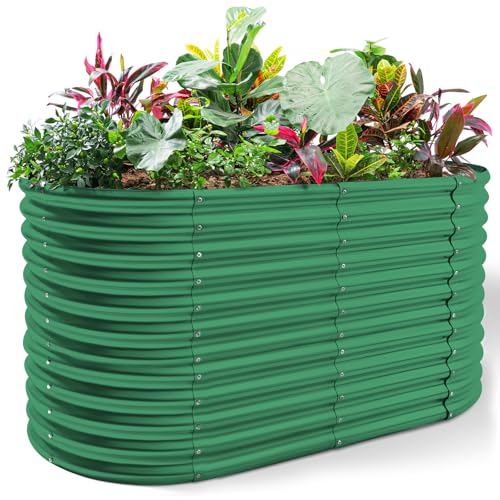 6x3x3ft Oval Galvanized Raised Garden Beds