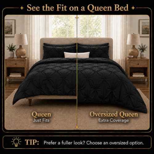 Oversized Queen Comforter Set Black