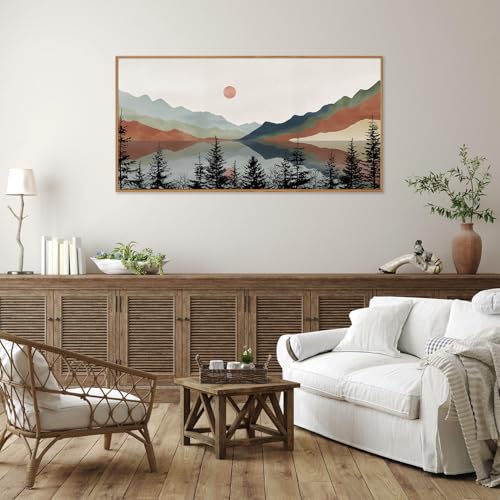 Boho Mountain Framed Canvas Wall Art Set