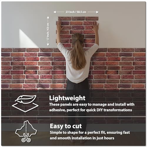 3D Red Faux Brick Wall Panels