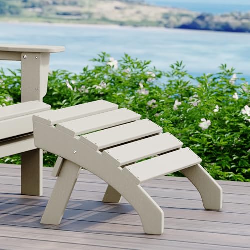 Dylan Outdoor Patio HDPE Adirondack Ottoman Footrest