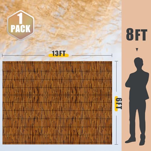 Natural Reed Fencing 6FT X 13FT Reed Fence 6FT High Balcony Reed Fence Privacy Reed Screen for Outdoor Backyard Patio (78 sq ft sq ft)
