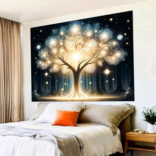 Blacklight Tapestry Tree of Life Party Wall Decor 78 x 59 Inch