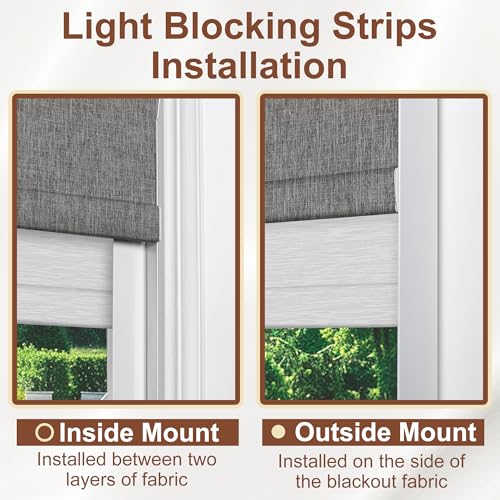 Cordless Dual Roller Shades.Dark Grey Linen & White.63 W x 48" H