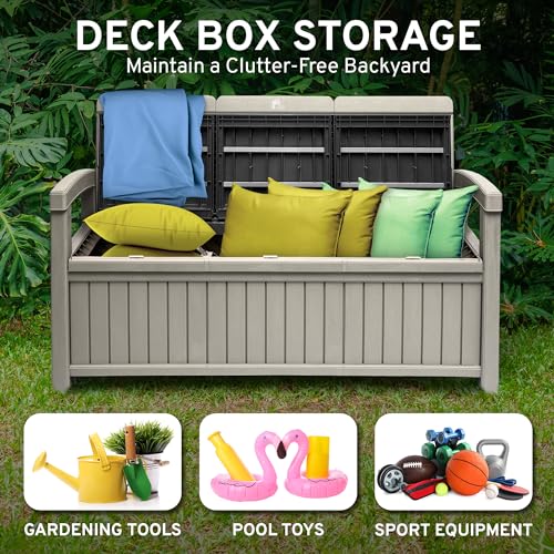 3 Seat Outdoor Storage Bench with Rain Cover