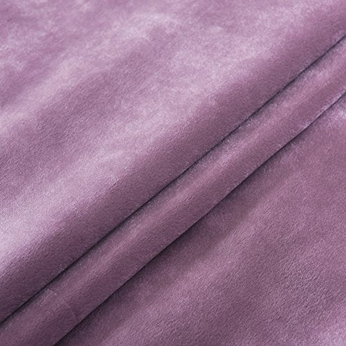 Super Soft Luxury Velvet Set of 2 Lavender Flannel Blackout Curtains Panel Drapes Grommet 52Wx72L inch Purplish Pink
