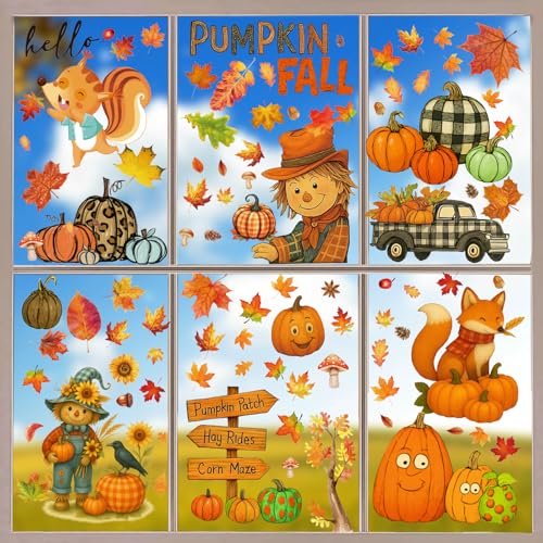 153 Pcs Fall Window Clings (153 Count)